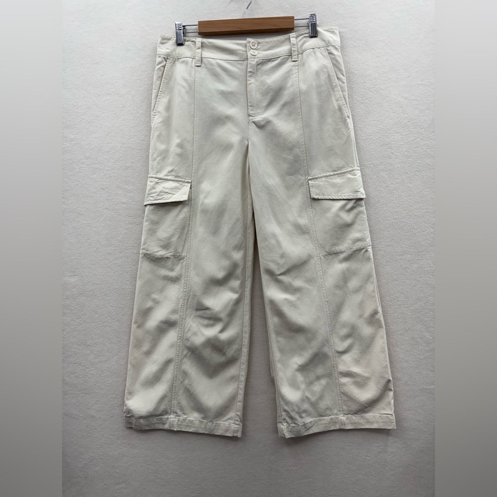 Sanctuary By Anthropologie Women’s 31 Wide Leg Crop Cargo Pants Cream